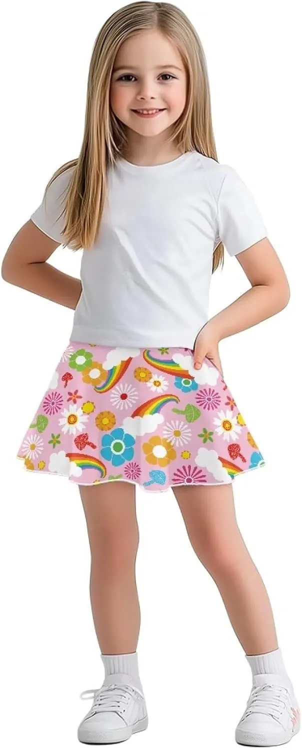 2-in-1 Tennis Skirts for Girls with Pockets Kids Built in Shorts Athletic Skorts Size 5-14