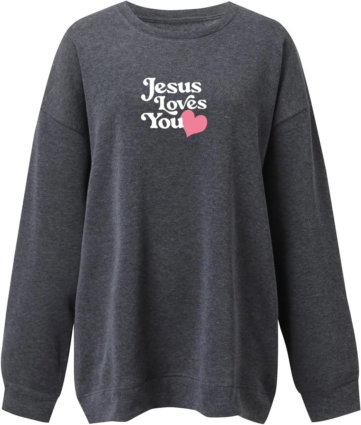 2024 Oversized Hoodie For Women Jesus Loves You Y2K Sweatshirts Casual Shape Print Long Sleeve Drawstring Tops
