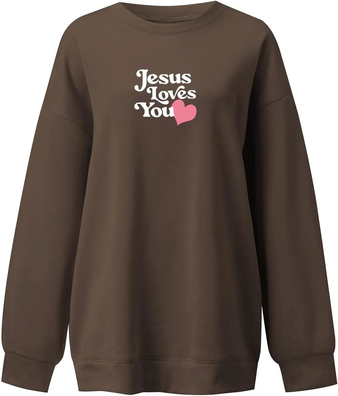 2024 Oversized Hoodie For Women Jesus Loves You Y2K Sweatshirts Casual Shape Print Long Sleeve Drawstring Tops