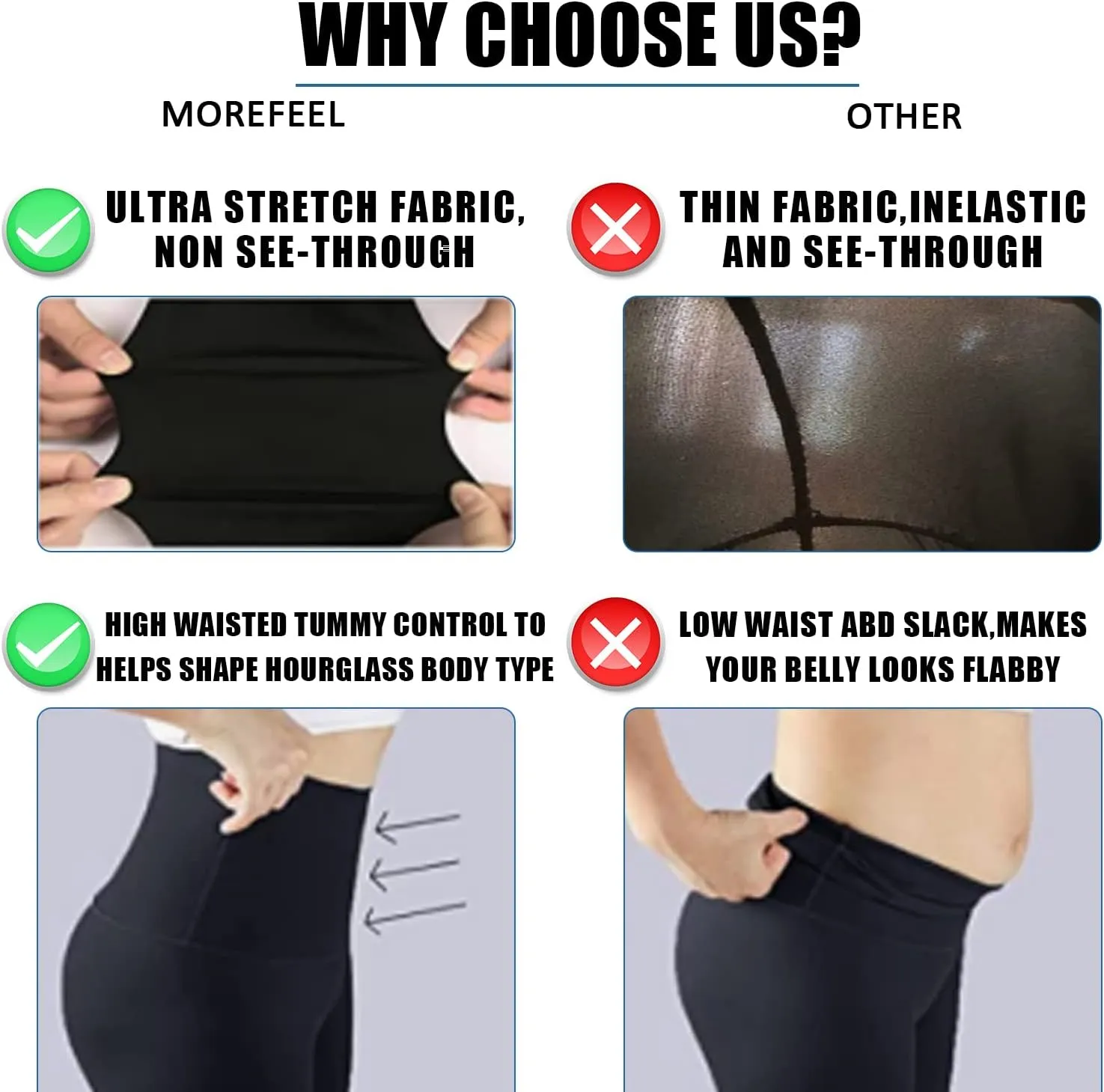 4 Pack Leggings for Women Butt Lift High Waisted Tummy Control Slimming Black No See-Thru Yoga Pants Workout Running
