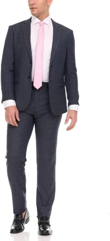 Adam Baker Men's Single Breasted Ultra Slim Fit 2-Piece (Jacket, Trousers) Suit Set