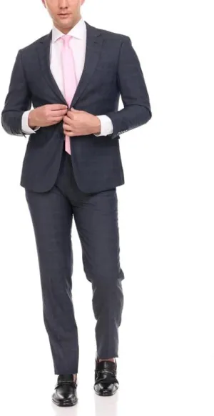 Adam Baker Men's Single Breasted Ultra Slim Fit 2-Piece (Jacket, Trousers) Suit Set