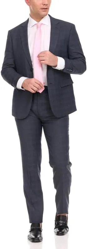 Adam Baker Men's Single Breasted Ultra Slim Fit 2-Piece (Jacket, Trousers) Suit Set