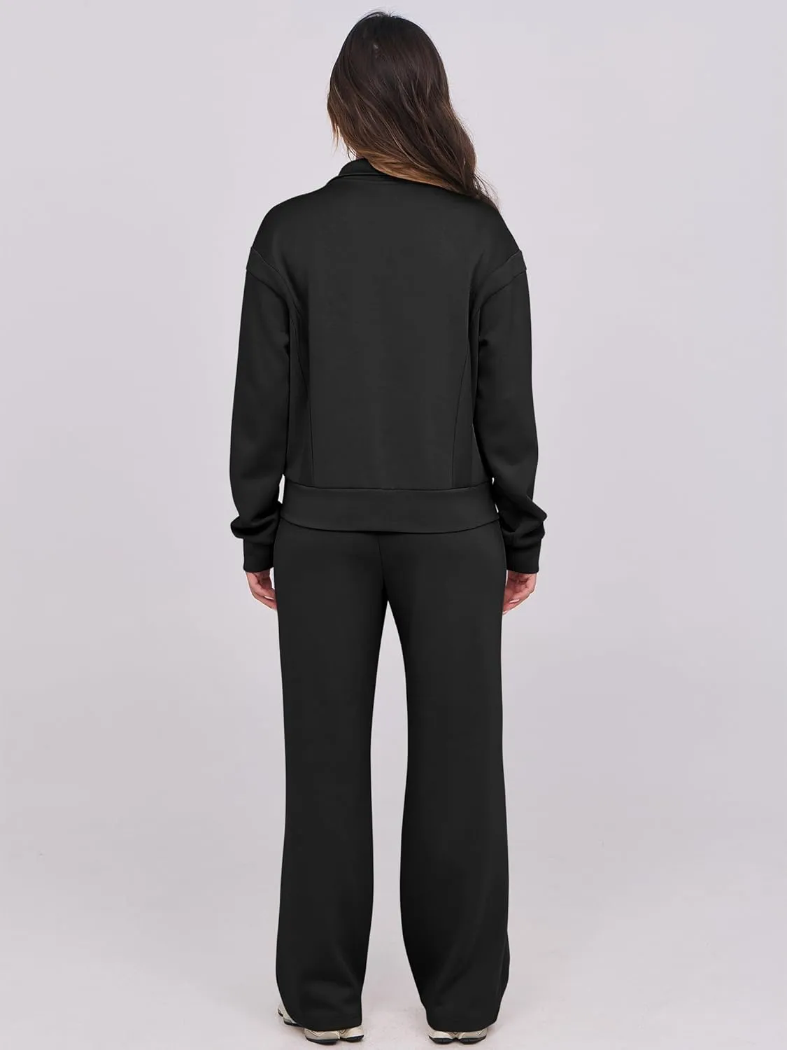 ANRABESS Lounge Sets for Women 2 Piece Outfits Sweatsuit Fall Zip Up Sweatshirts Wide Leg Pants Matching Sweat Set Tracksuit