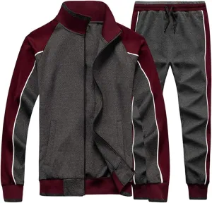 AOTORR Men's Tracksuit 2 Pieces Sweat Suits Casual Full Zip Long Sleeve Outfit Sports Jogging Suits Set
