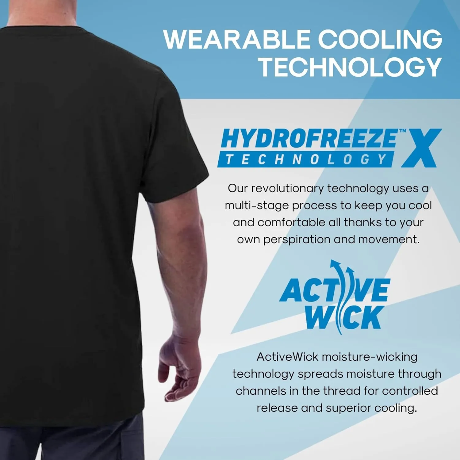 Arctic Cool Mens Crew Neck Instant Cooling Pocket Workwear Moisture Wicking Performance UPF 50  Short Sleeve Shirt