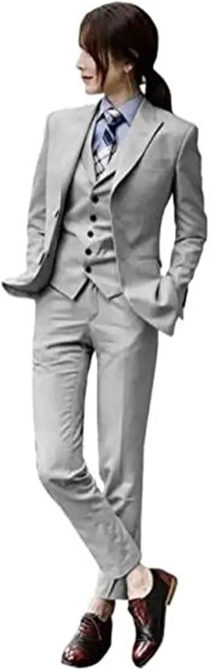 Autumn Women Suits 3 Piece Slim Fit Suits Set for Business Office Lady Blazer Jacket Vest Pants