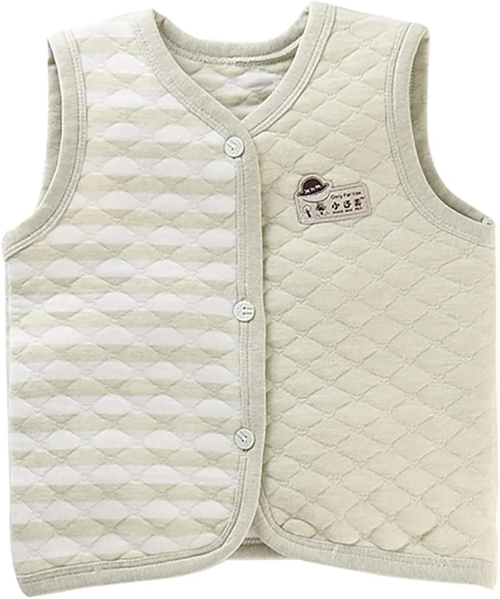 Baby Toddler Cotton Vests Infant Sleeveless Padded Waistcoat Winter Warm Outwear