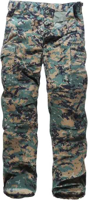 BACKBONE Mens Casual Camouflage Cargo Pants Army Military BDU Pants