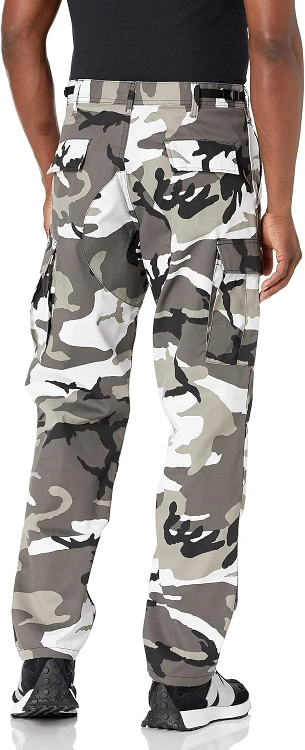 BACKBONE Mens Casual Camouflage Cargo Pants Army Military BDU Pants