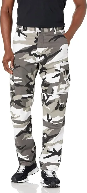 BACKBONE Mens Casual Camouflage Cargo Pants Army Military BDU Pants