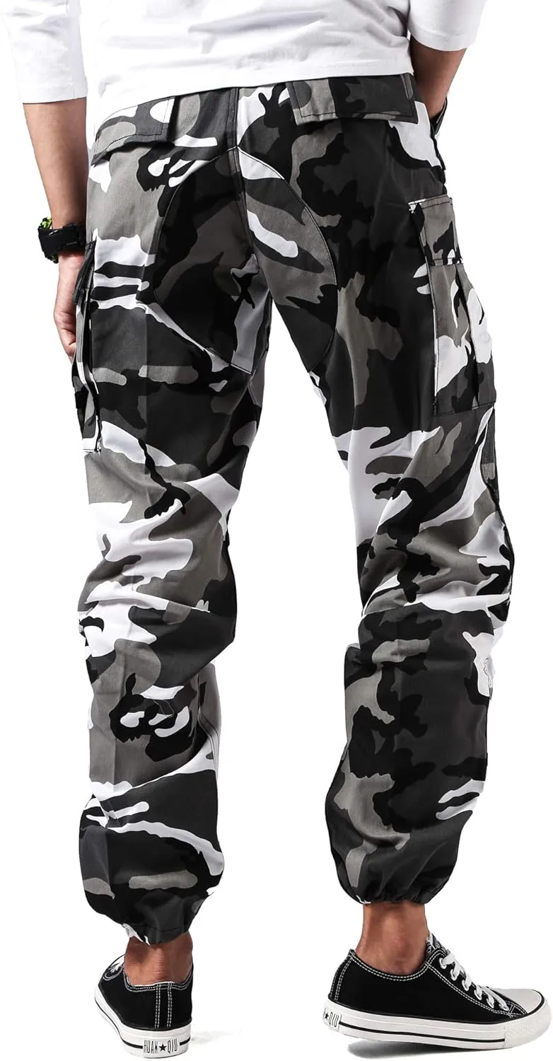 BACKBONE Mens Casual Camouflage Cargo Pants Army Military BDU Pants