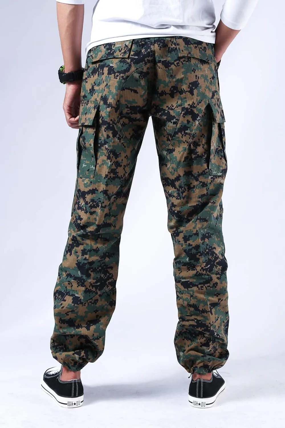 BACKBONE Mens Casual Camouflage Cargo Pants Army Military BDU Pants