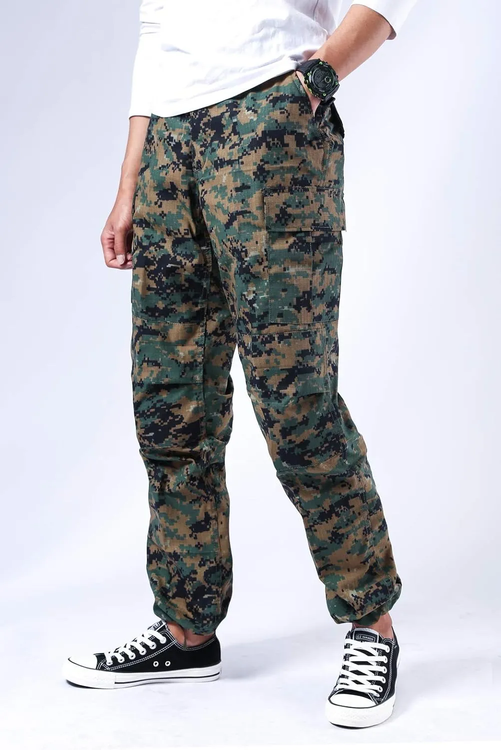 BACKBONE Mens Casual Camouflage Cargo Pants Army Military BDU Pants