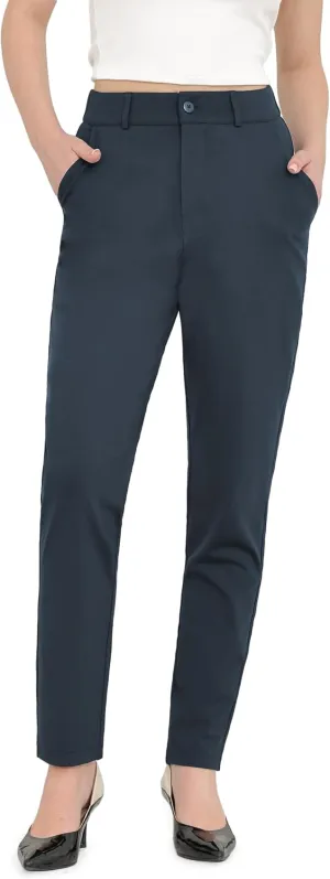 Bamans Dress Pants for Women High Waisted Skinny Leg Pants Work Business Trousers Formal Office Tummy Control Slacks