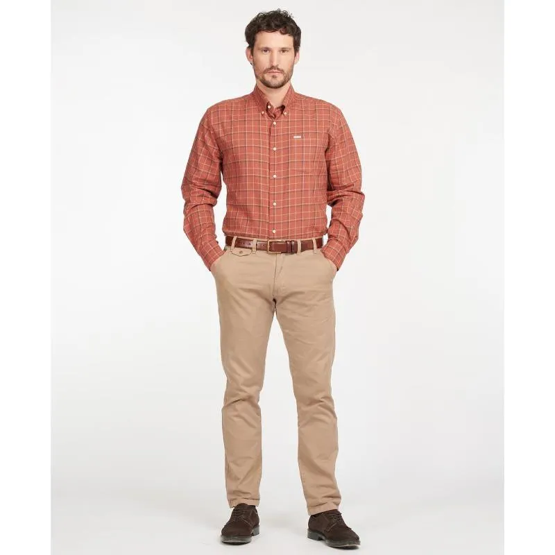 Barbour Pelton Regular Fit Mens Shirt - Garnet Red