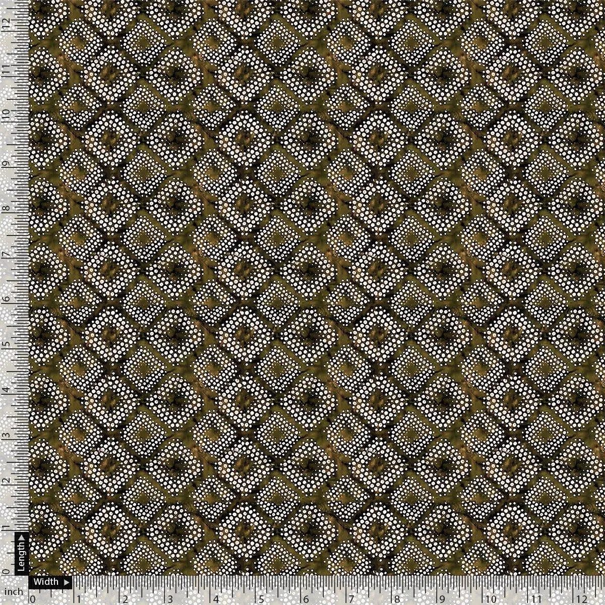 Beautiful Geometric Diamond Cut Glass Digital Printed Fabric - Pure Muslin