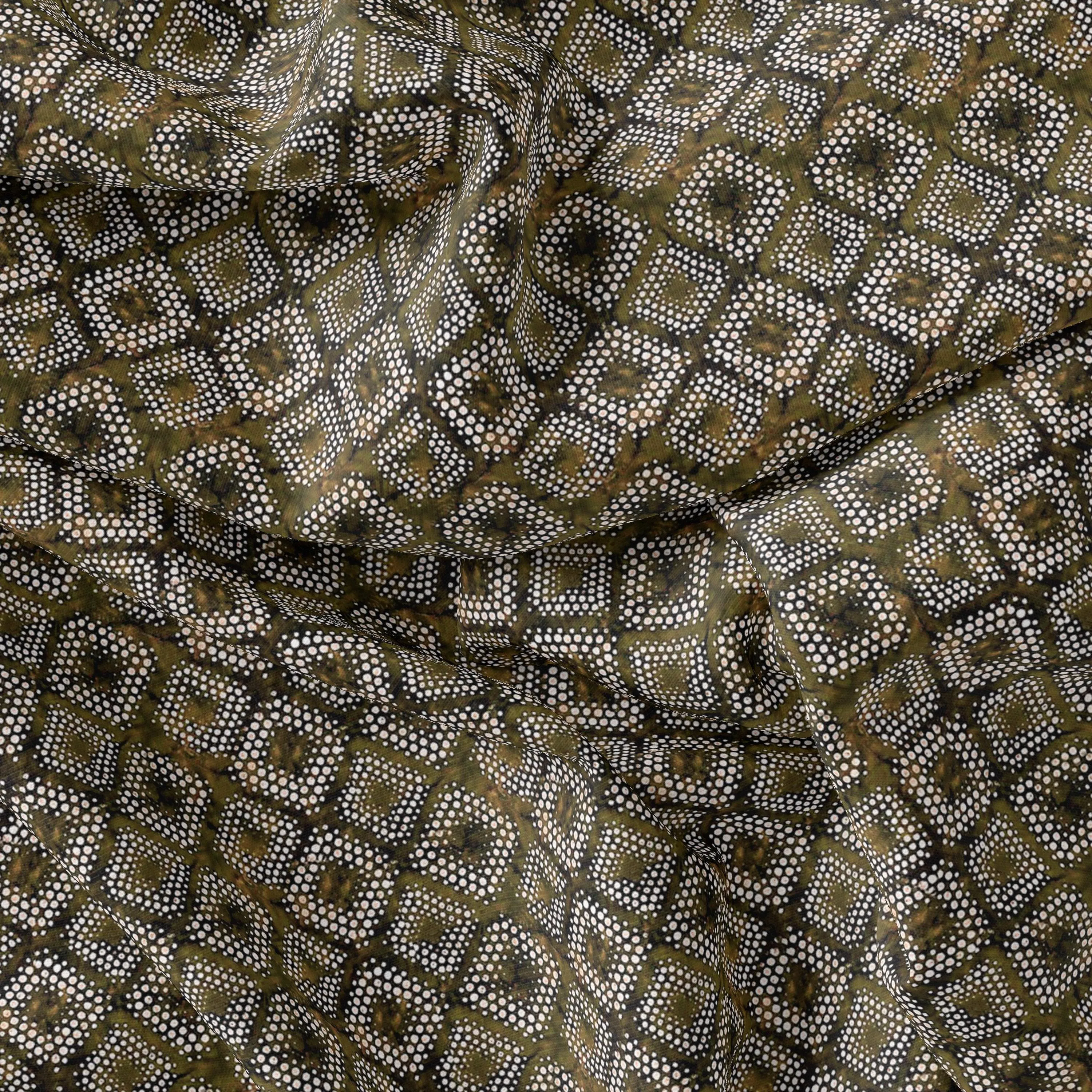 Beautiful Geometric Diamond Cut Glass Digital Printed Fabric - Pure Muslin
