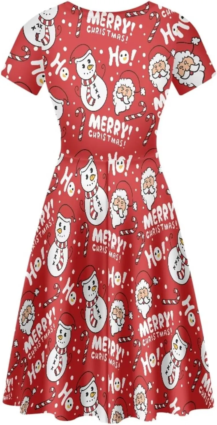 Belidome Women Dresses Sundresses Midi Length Swing Summer Casual Beach Dress A-line Short Sleeve Plus Size