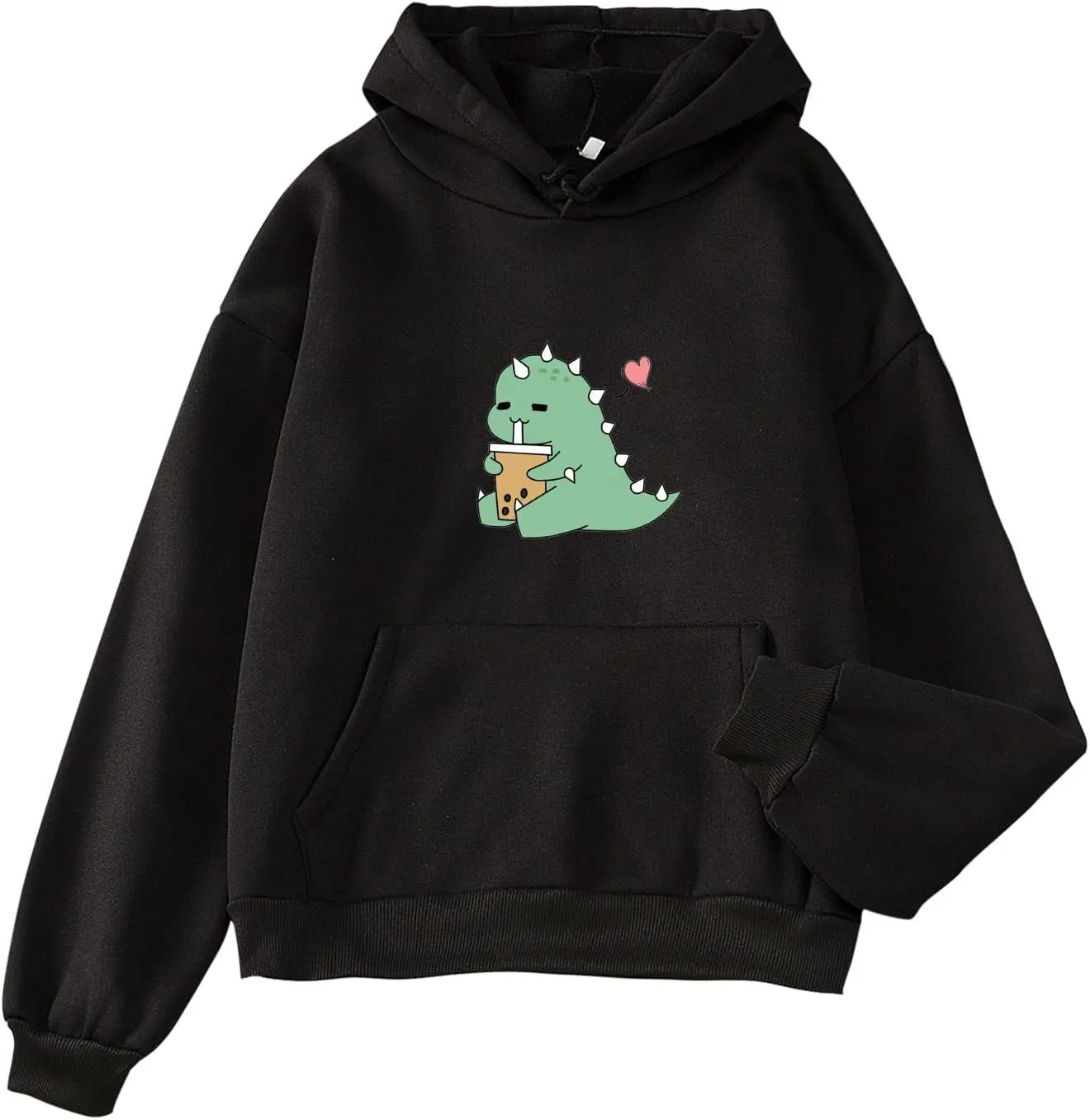 Bobeutou Cute Dinosaur Hoodie for Women Hooded Sweatshirt Long Sleeve Hoodies for Teen Girls Aesthetic Tops with Pocket