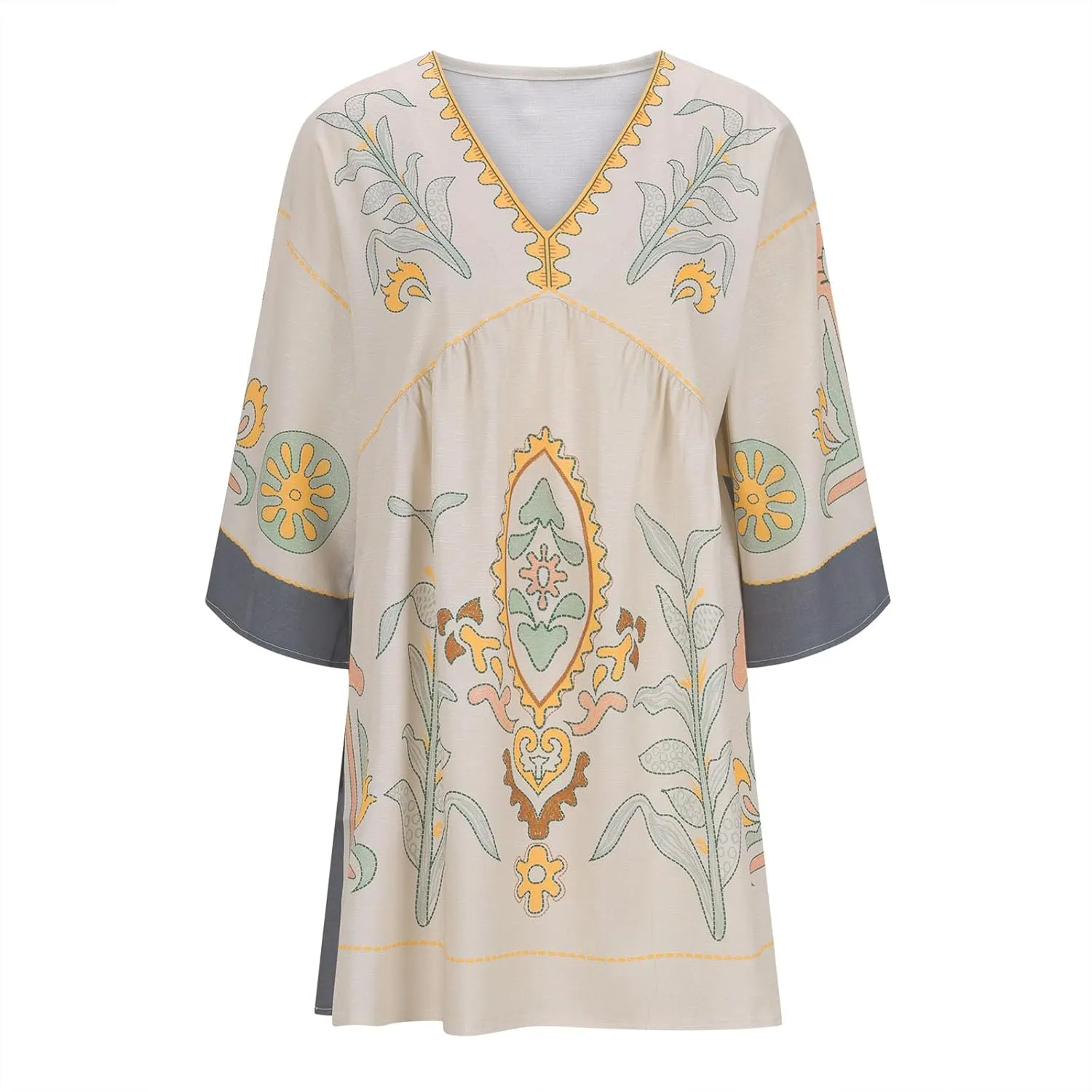 Boho Dresses for Women 2024 Women's Fall Dress Long Sleeve Fashion Ruched Fitted Pleated Plus Size Dresses