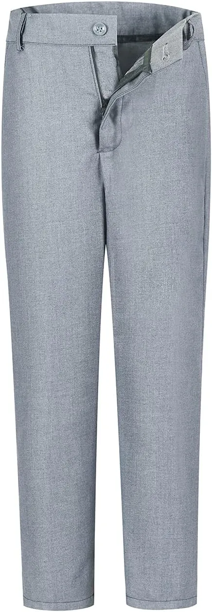 Boys' Flat Front Dress Pants Adjustable Waist School Uniforms Pants