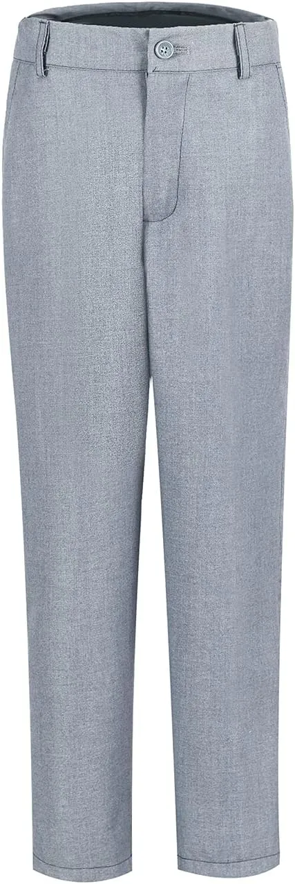 Boys' Flat Front Dress Pants Adjustable Waist School Uniforms Pants