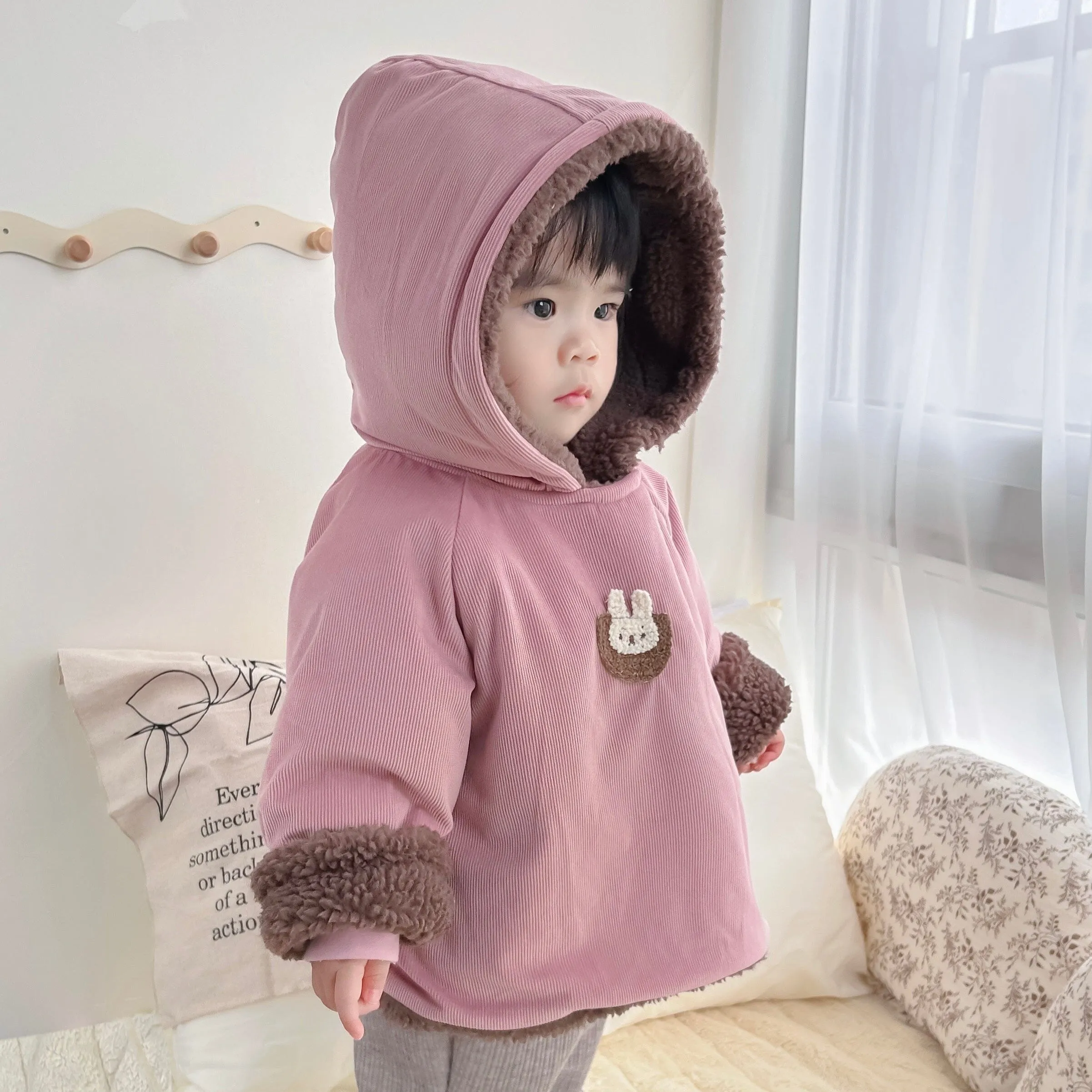 Cozy Bunny Fleece-Lined Hoodie Jacket