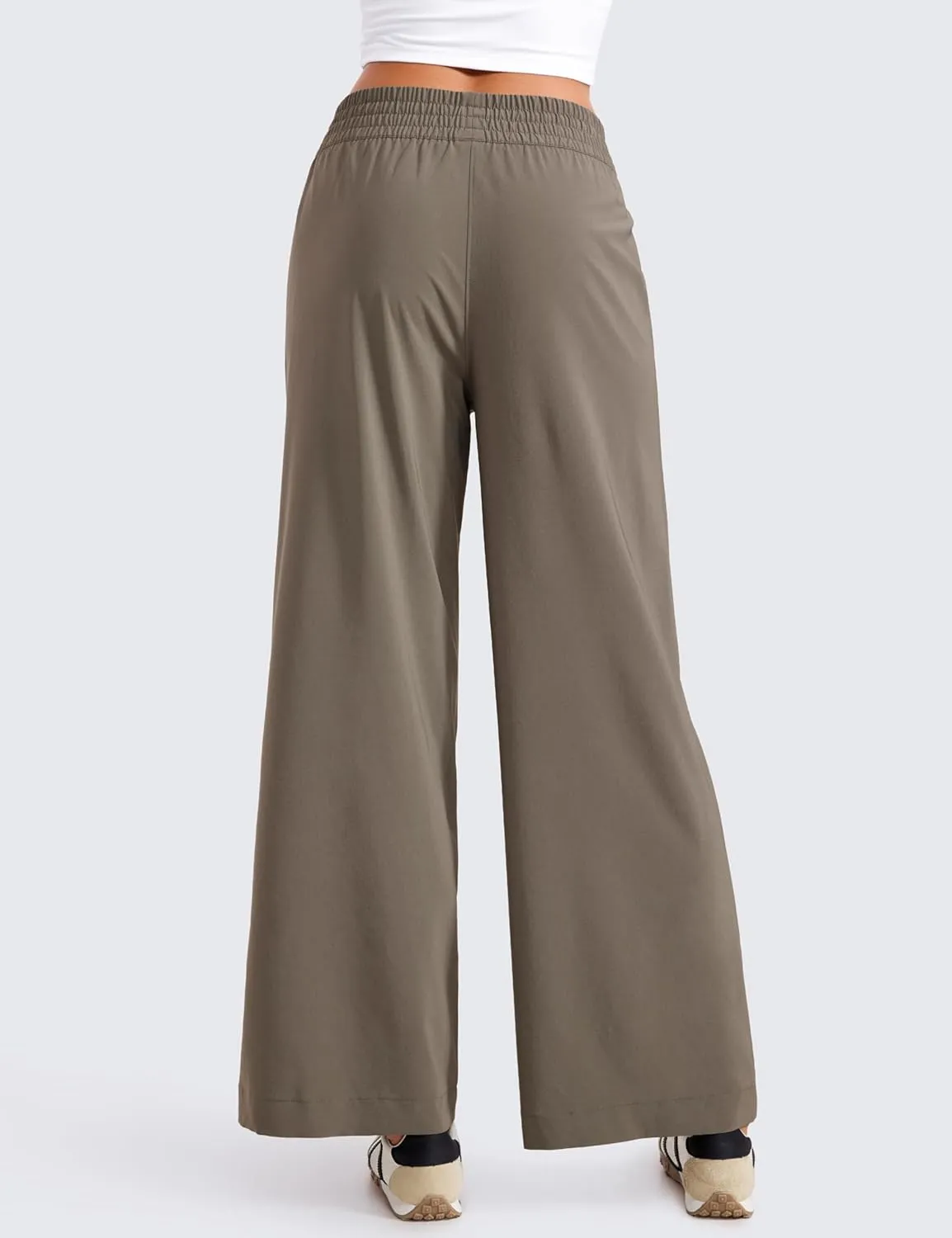 CRZ YOGA Lightweight Wide Leg Pants for Women 30" High Waisted Casual Lounge Travel Work Sweatpants Loose Fit Summer