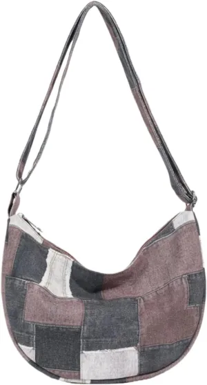 Denim Shoulder Bag, Jean Purses for Women Hobo Bag Y2K Patchwork Denim Tote Handbags
