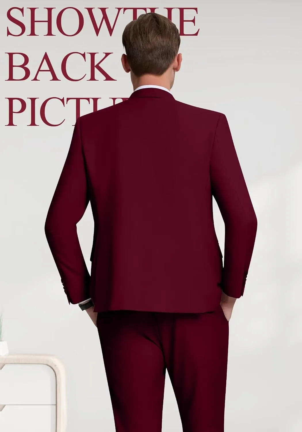 Double Breasted Suit Men Slim Fit 2 Pieces Suit Blazer Pants Formal 2 Button Tuxedo Jacket for Wedding Business Prom