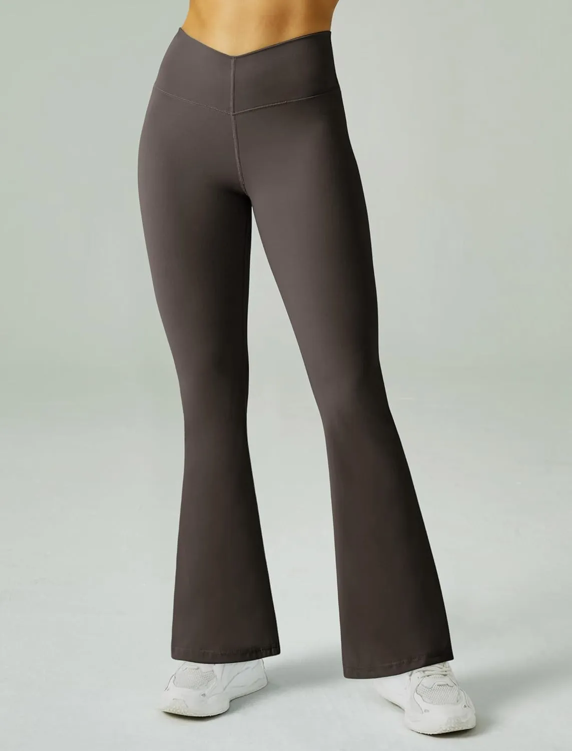 FireSwan Women's Flare Yoga Pants V Waist Flared Leggings High Waisted Bootcut Workout Pants Tummy Control