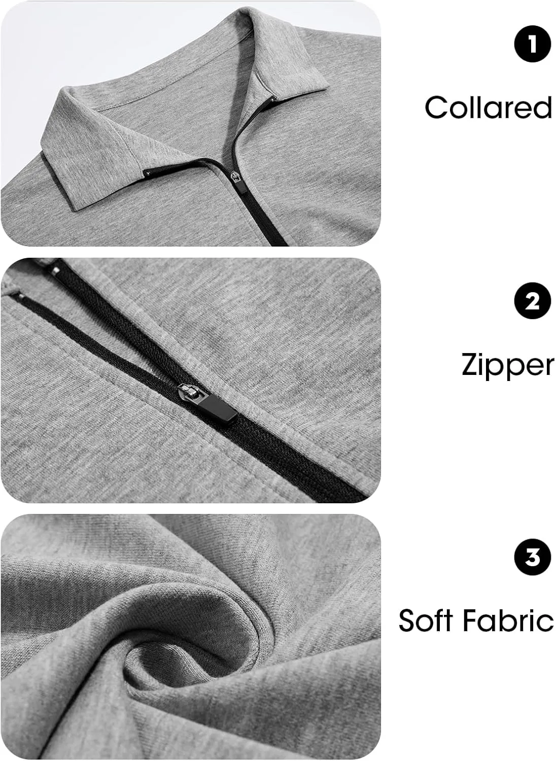 Fisoew Womens Oversized Sweatshirt Casual Zip Up V Neck 3/4 Sleeve High Low Pullover Tunic Tops