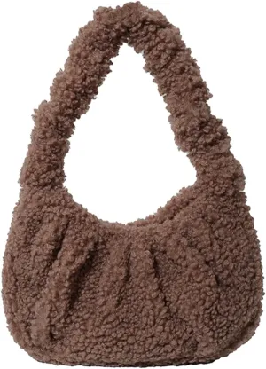 Fluffy Tote Bag, Fuzzy Purses for Women Faux Fur Bag Lambswool Y2k Purse Furry Bag