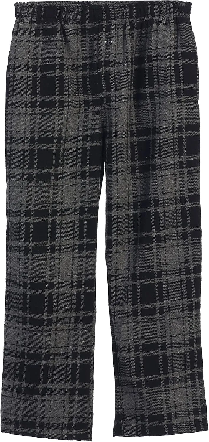Gioberti Boys Yarn-Dye Brushed 2 Piece Flannel Lounge & Pajama Set with Elastic Waist Pants