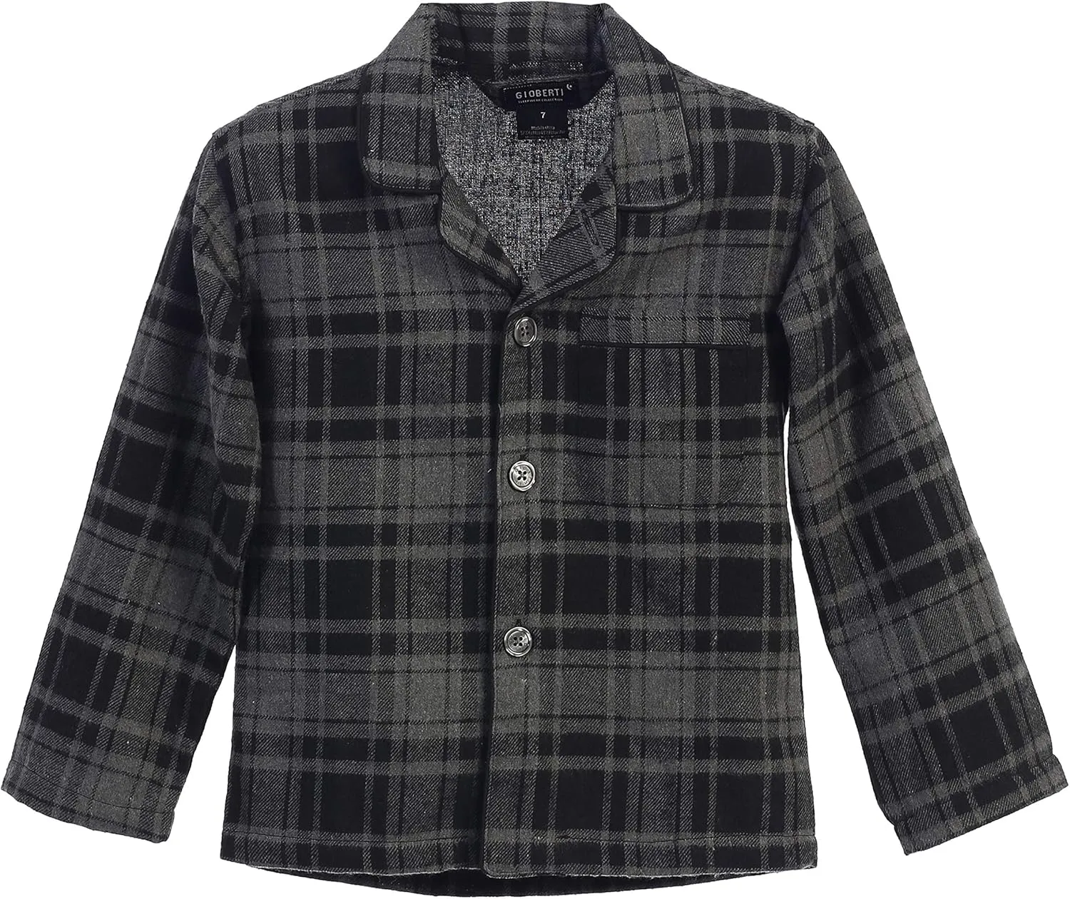 Gioberti Boys Yarn-Dye Brushed 2 Piece Flannel Lounge & Pajama Set with Elastic Waist Pants