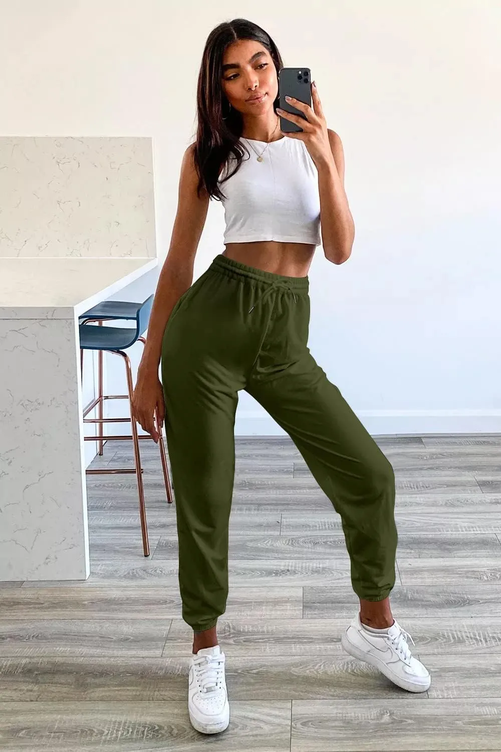 GOKATOSAU Women's Sexy Lounge Stretch Casual Jogger Drawstring Sweatpants with Pockets