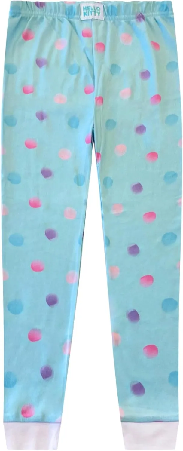 Hello Kitty 4 Piece Pajama Set - Toddler Girls PJ Set with Long Sleeve Shirt & Pants - Kids Sleepwear Set - Official License