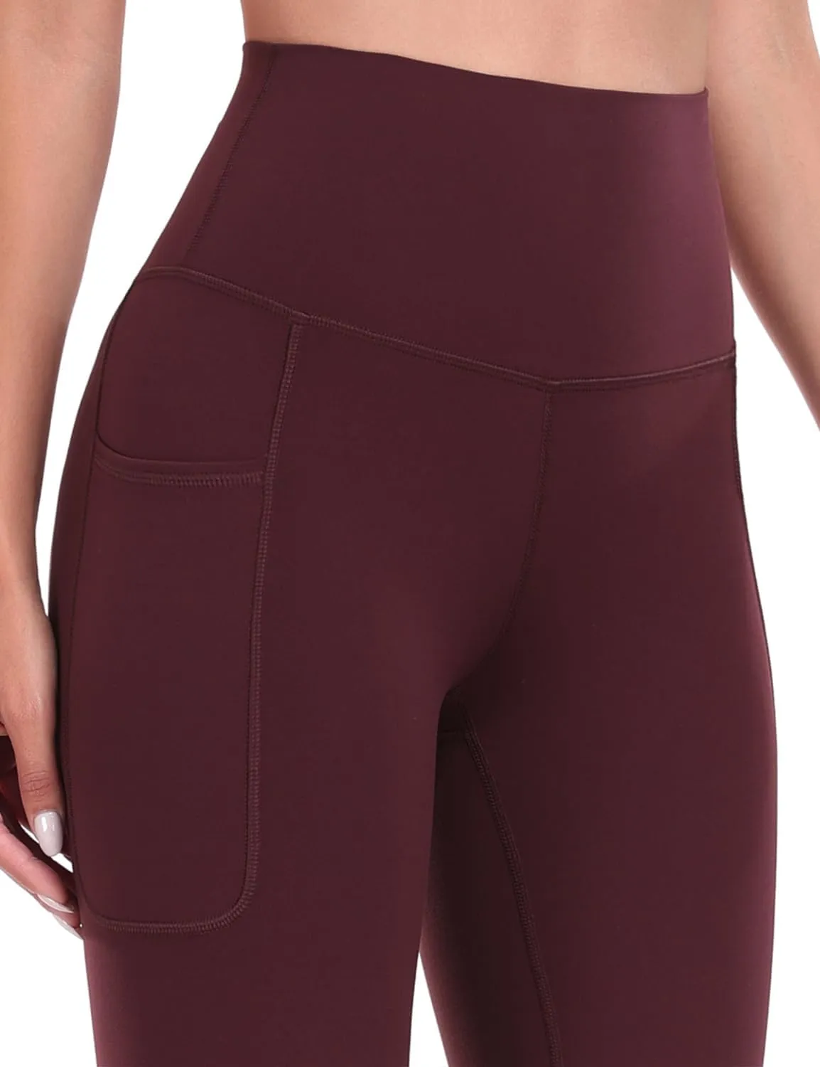 HeyNuts Workout Pro/Yoga Pro 7/8 Leggings with Side Pockets for Women, High Waisted Tummy Control Compression Pants 25''
