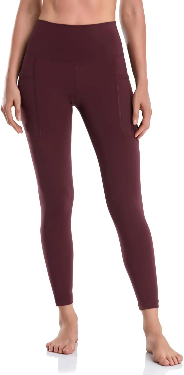 HeyNuts Workout Pro/Yoga Pro 7/8 Leggings with Side Pockets for Women, High Waisted Tummy Control Compression Pants 25''