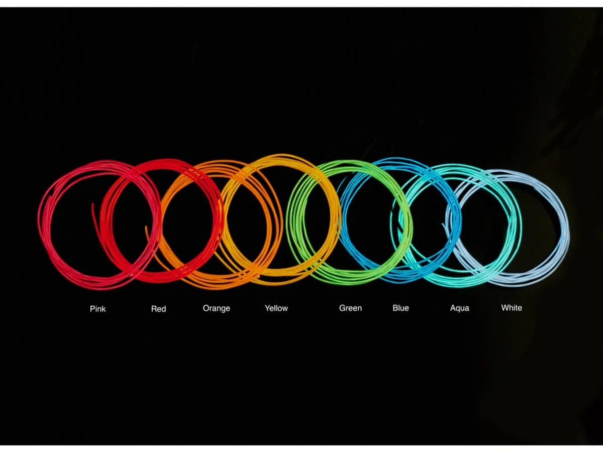 High Brightness White Electroluminescent (EL) Wire - 2.5 meters (High brightness, long life)