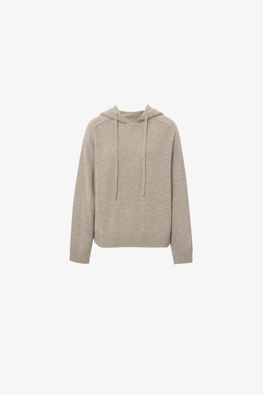 Hooded Knit Raw Velvet Brown