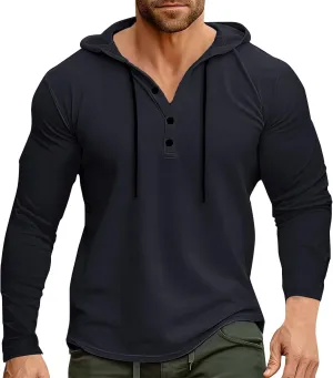 Hoodies For Guys Drawstring Outdoor Casual Comfy Work Workout Plain Sweatshirt