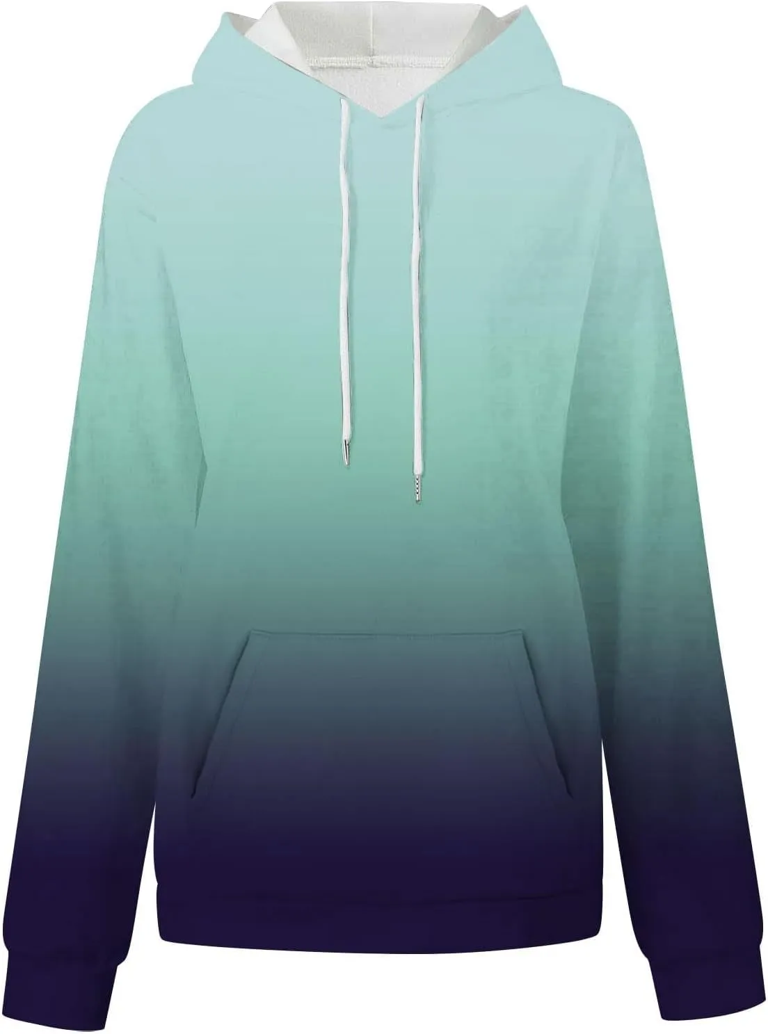 Hoodies For Womens Gradient Print Oversized Sweatshirt Drawstring Pullover With Pocket Trendy Cute Tops for Women Summer