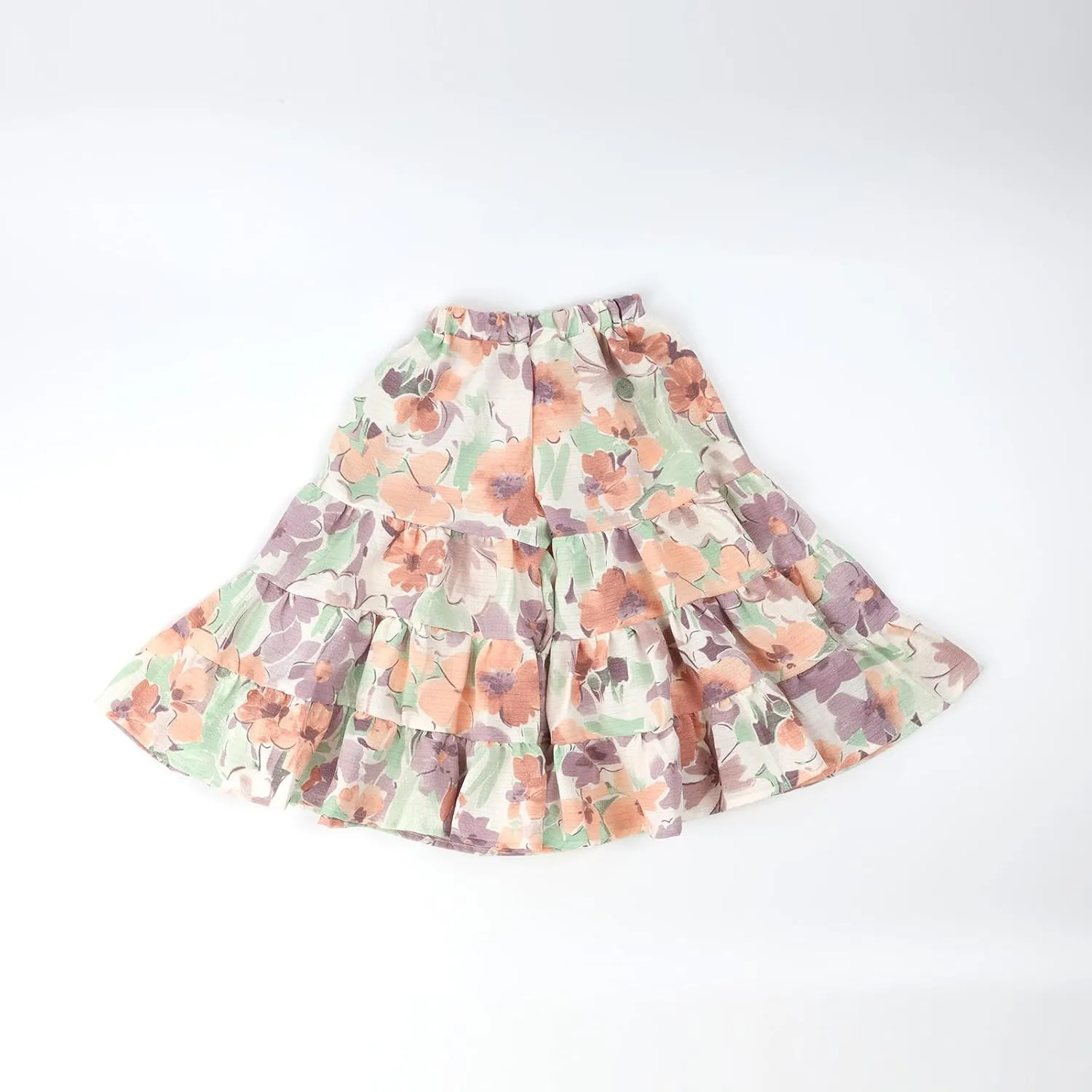 HOOLCHEAN Toddler Little Girls Wide Leg Seersucker Floral Pants Loose Fit Large Hem