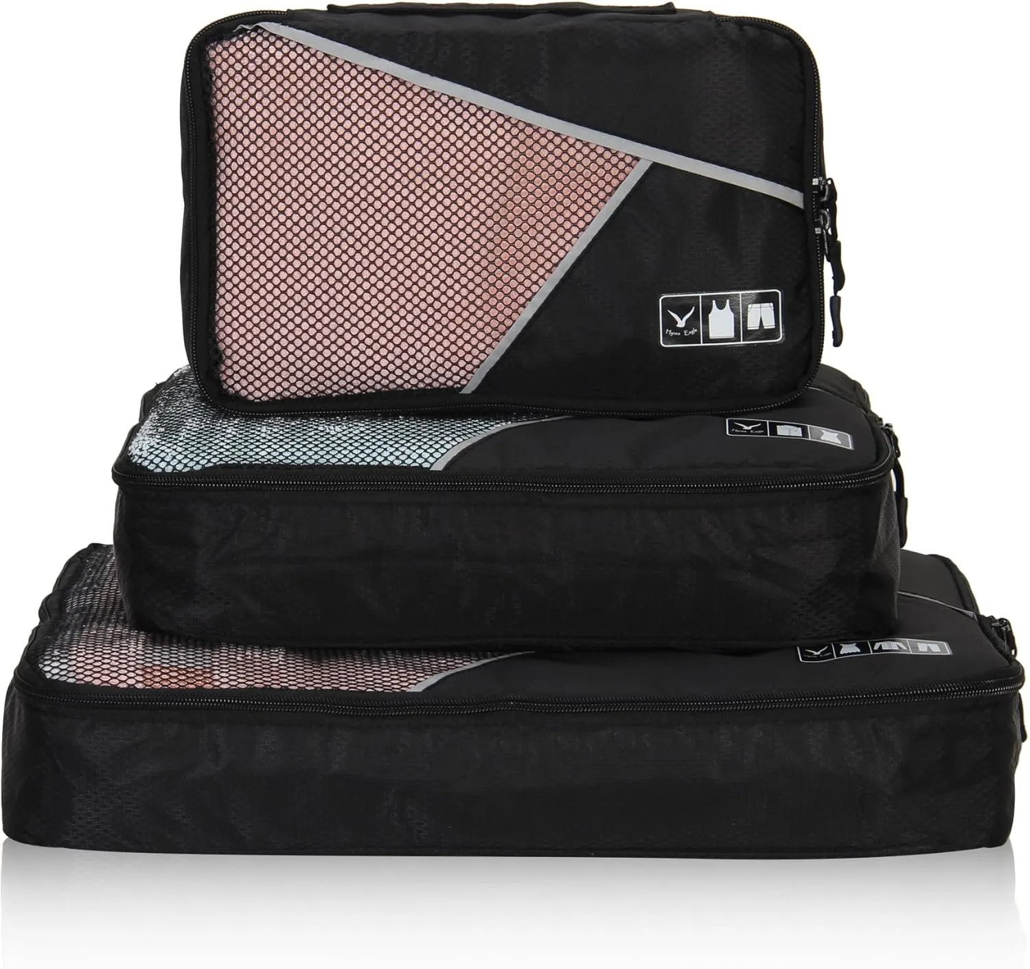 Hynes Eagle 3 Pieces Packing Cubes Set Travel Luggage Organizer Bag