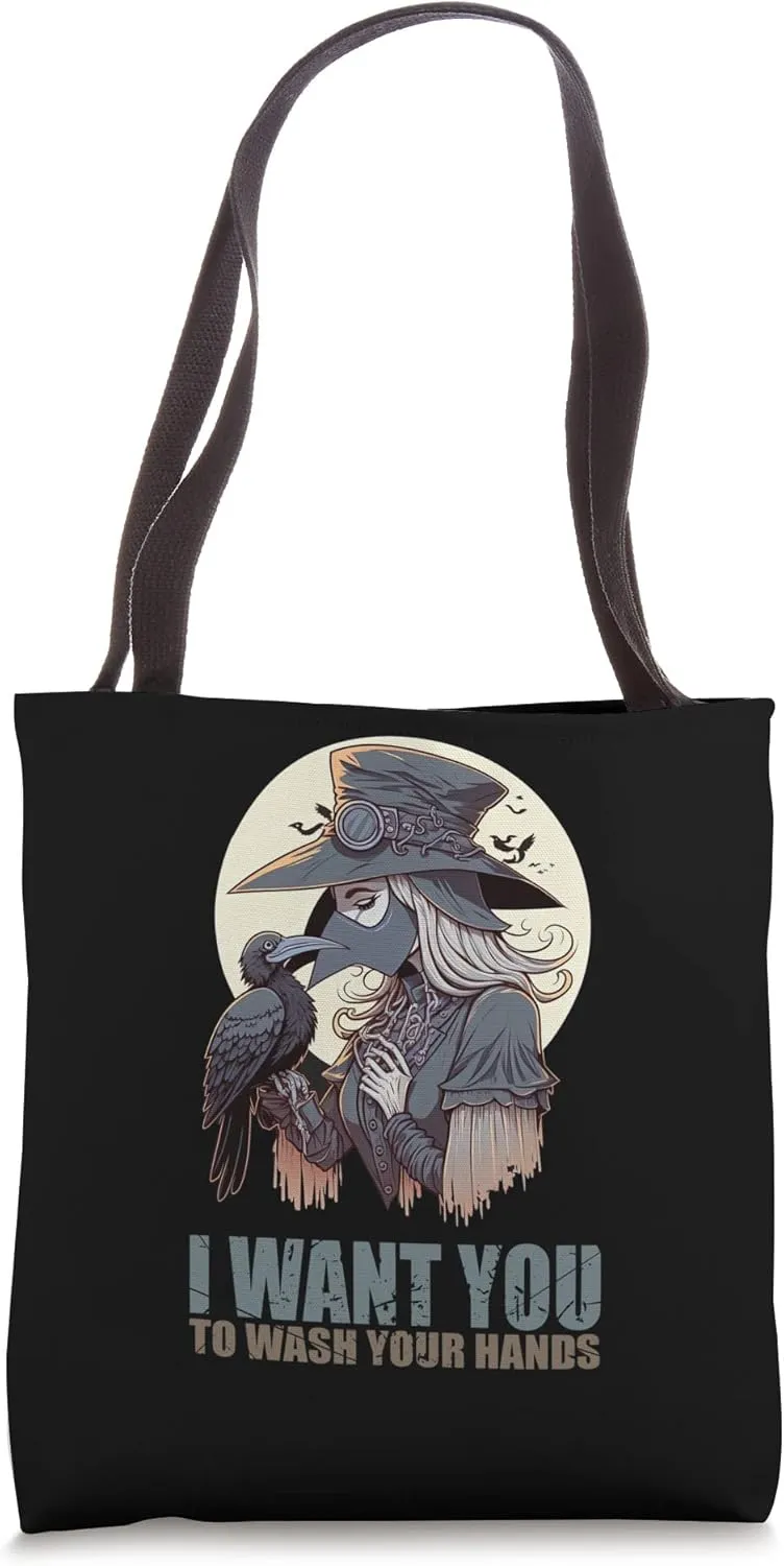 I Want You To Wash Your Hands Female Plague Doctor Tote Bag