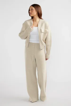 James Knit Bomber Jacket Oat