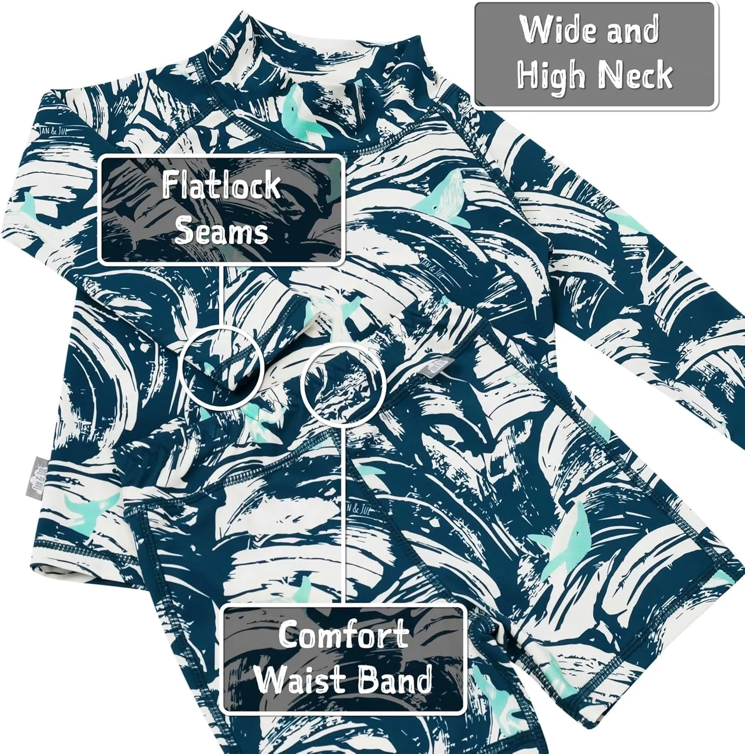 JAN & JUL Long Sleeve 2-pc UV Swim-Suit Set with Shorts (Baby, Toddler, Kids)