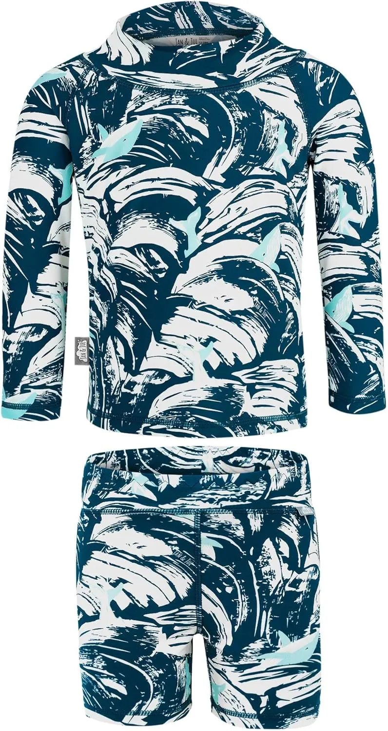 JAN & JUL Long Sleeve 2-pc UV Swim-Suit Set with Shorts (Baby, Toddler, Kids)